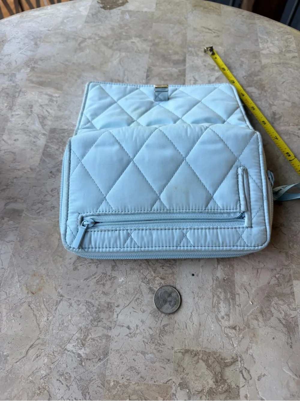 Vera Bradley Quilted Light Blue Wallet with Turn-Lock - Picture 3 of 4